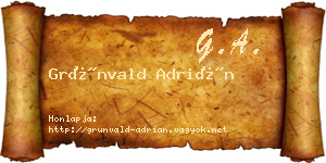 Grünvald Adrián névjegykártya